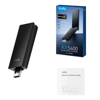Cudy AX5400 Wi-Fi 6E USB 3.0 Tri-Band High-Gain Adapter-Black-WU5400
