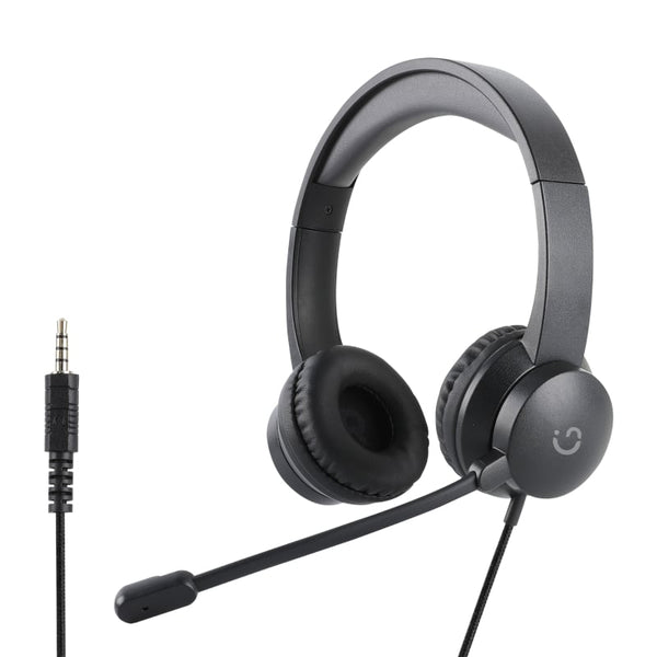 Black Headset with Microphone - 3.5mm Jack Audio - Office Communication - Logitech Alternative