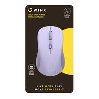 WINX Click Easy Wireless Mouse - Purple Mouse for Laptop, Desktop, and PC