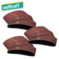 Wolfcraft 9pk Sanding Belts 76x457mm - Abrasive Belts for Wood & Metal