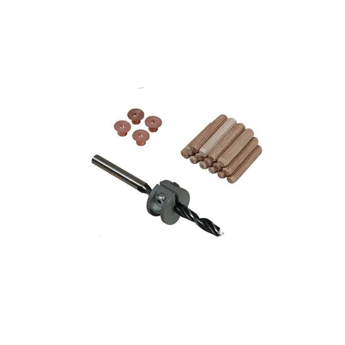 Wolfcraft 8mm Dowel Kit - Woodworking Joinery Tool with Dowel Drill, Center Points, Wood Dowels, and Depth Stop