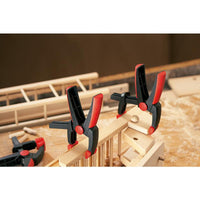 BESSEY Spring Clamp Varioclippix XV - 100mm Opening, One-Handed Clamp, Red and Black