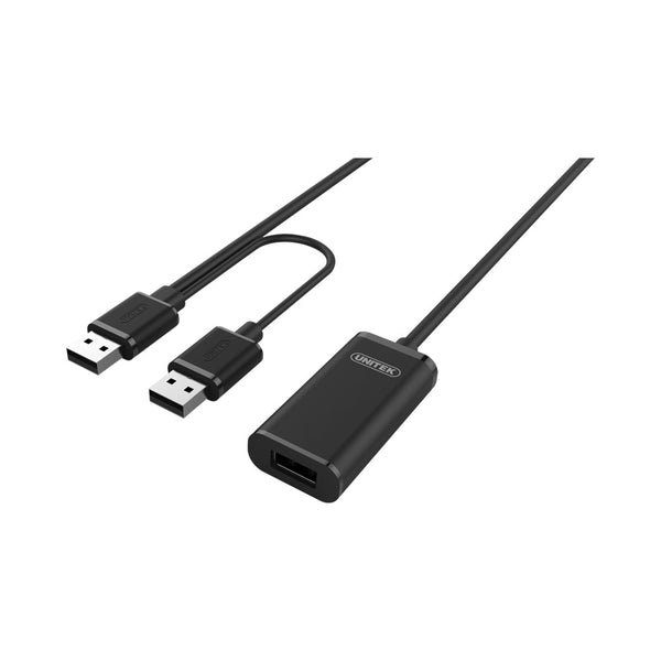 UNITEK 5M USB2.0 ACTIVE EXT CABLE BLACK (Y-277) - CAB-USB-EXT-5M-BLK-U