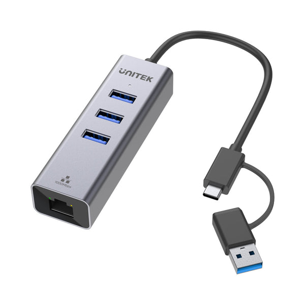 UNITEK 3-PORT USB3.0  HUB W TYPE-C/A ADP (Y-3088B) - HUB-USB3-3P-Y-3088B