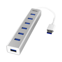 UNITEK USB3.0 7-P  HUB, 5V 2A CHARGER(Y-3090) - HUB-USB3-7P-ALUM-U