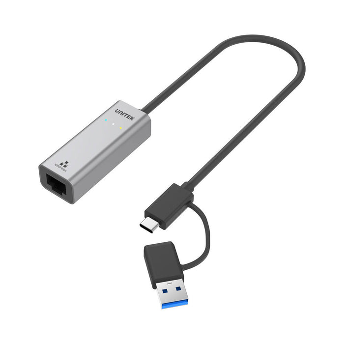 UNITEK USB3.1 TYPE-C GB CONV WTH ADAP GY(Y-3465A) - CNV-USB3-C-ETH-ADAPT