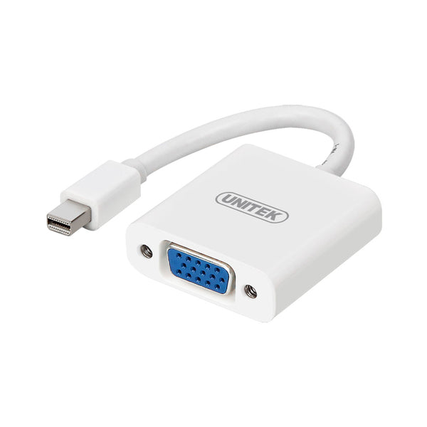 UNITEK MINI DISPLAYPORT TO VGA F, WHITE (Y-6327WH) - ADA-MINIDIS-VGAF-W-U