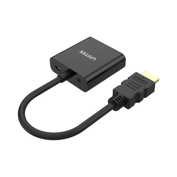UNITEK HDMI MALE TO VGA FEMALE WITH AUDIO (Y-6333) - CNV-HDMIM-VGAF-U