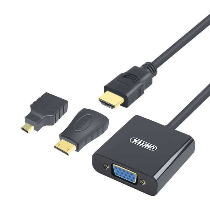 UNITEK 3-IN-1 HDMI TO VGA WITH AUDIO (Y-6355),.. - CNV-HDMI-VGAF-3IN1-U