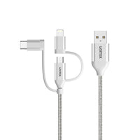 UNITEK 1M 3 IN 1 USB2.0 CABLE MFI (Y-C4036ASL)* - CAB-USB-3IN1-U