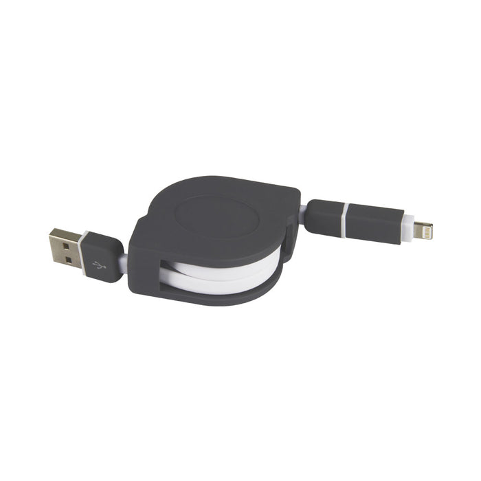 UNITEK 1M USB TO LIGHTNING CABLE RETRACT(Y-C440D) - CAB-MICUSB-LIG-1M-RT
