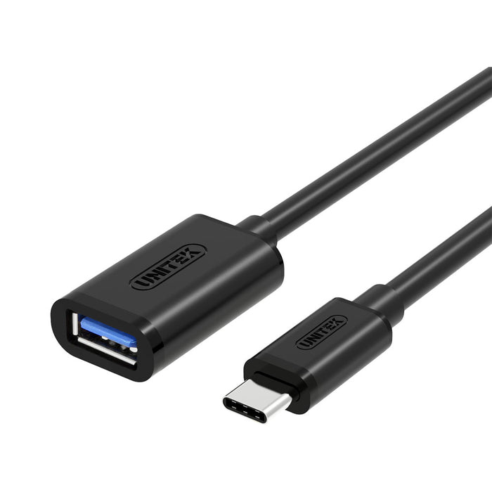 UNITEK 20CM USB3.0 TYPE-C M TO A F CABLE(Y-C476BK) - CAB-USB3-CM-AF-20CM