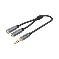 UNITEK 0.2M 3.5MM AUX CABLE M TO 2X F (Y-C956ABK) - CAB-3.5MM-M-F-0.2M-U