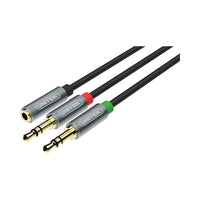 UNITEK 0.2M 3.5 F TO 2 X M AUDIO CBL Y-C957ABK - CAB-3.5MM-F-2XM-0.2M