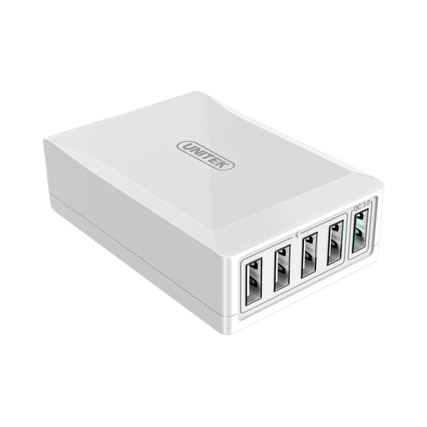 UNITEK 40W 5-P USB SMART CHARGER QC3.0 (Y-P545).. - USB-5P-CHARGE-QC3-U