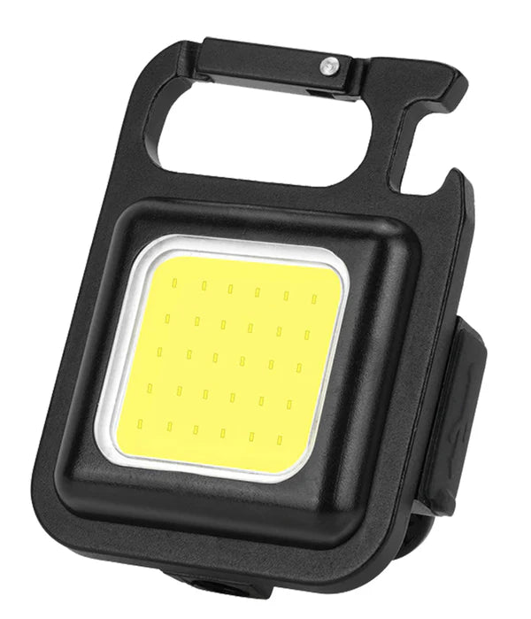 mini Keyring Worklight 500Lm 5W COB, with RED light, Recharge via USB-C 500mAH Battery, Aluminium, Magnetic