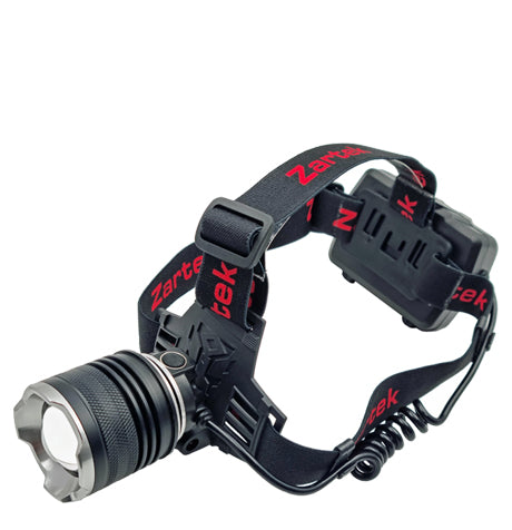 Headlamp LED 1500lm, USB Rechargeable, mains/vehicle charger, Zoom, Aluminium, 3 x Li-ion battery, Powerbank