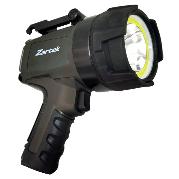 Bright Spotlight LED, 1500 Lumen, Round COB Worklight 1650 Lumen, USB type C Rechargeable, Powerbank, Heavy-Duty, IP67, Includes USB Mains & Vehicle Charger, Red Lens