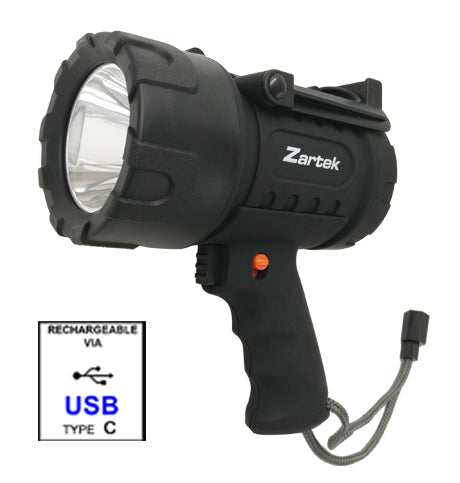Bright Spotlight, 1800Lm, 20W Luminus SST40 LED, Side Worklight 300Lm, USB type C Rechargeable, Powerbank, Heavy-Duty, IP66, Includes USB Mains Charger, Shoulder Strap
