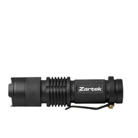 Zartek LED Flashlight, 6W, 500 lm, Heavy-duty Aluminium, uses 3 x AAA batteries (incl)