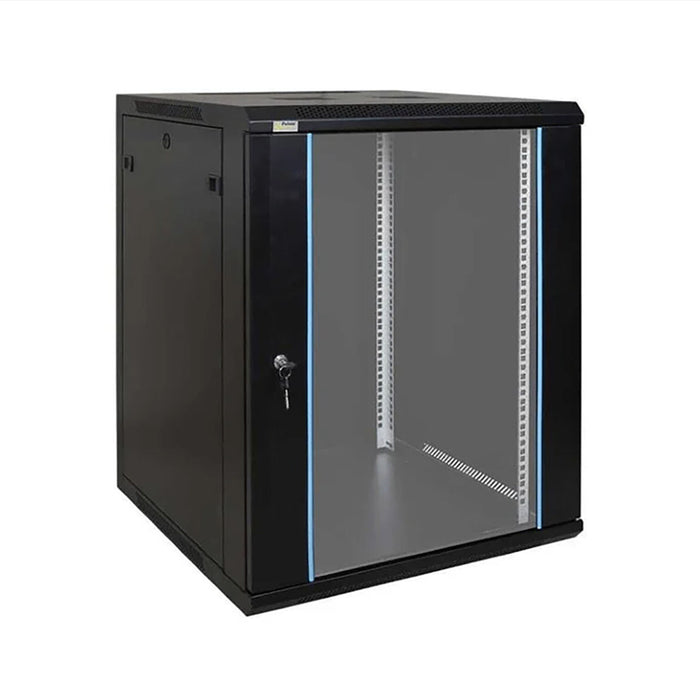 ZONE LITE 15U 500MM BLACK WALL MOUNT BLACK CABINET,ZELI-15U/500/PF/B