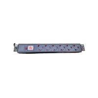 Zone Enclosures 6-Way 2M Hard Wire Lead Metal Black PDU