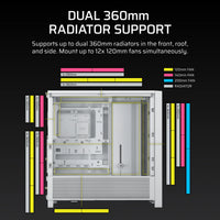 FRAME 4000D White Mid-Tower PC Case; 2x 3.5'' |  2x 2.5'' Drive Bays; Up to 360mm Radiator compatible; No Fans