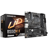 GIGABYTE AMD B550 Chipset for AMD AM4; 4x Dual DDR4; 2x M2; HDMI; DP; mATX-GA-B550M-K