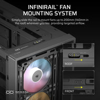 FRAME 4000D RS ARGB Black Mid-Tower PC Case; 2x 3.5'' |  2x 2.5'' Drive Bays; Up to 360mm Radiator; 3x RS ARGB PWM Fans;