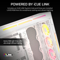 Corsair iCUE LINK 5000T LX RGB Mid-Tower PC Case; White
