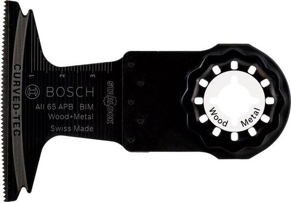Bosch Starlock Oscillating Saw Blade: BIM, Curved-TEC, Wood & Metal Cutting, Swiss Made. High-Quality Power Tool Accessory