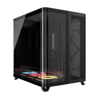 AIR 5400 LX-R RGB iCUE LINK Triple Chamber Mid-Tower PC Case ;3x Fans included;2x 2.5'' ; 1x 3.5'';  Black
