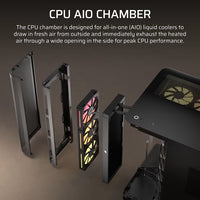 AIR 5400 LX-R RGB iCUE LINK Triple Chamber Mid-Tower PC Case ;3x Fans included;2x 2.5'' ; 1x 3.5'';  Black