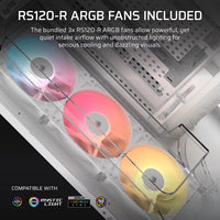 AIR 5400 RS-R ARGB Triple Chamber Mid-Tower PC Case ; 3x Fans Included; 2x 2.5'' ; 1x 3.5''  White-CC-9011319-WW