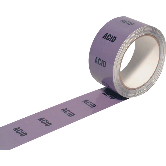 Cromwell Acid Pipeline Identification Tape: 50mm x 33m AVN9642190K - Hazard Warning Tape
