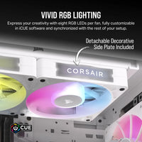 Corsair RX Series; iCUE LINK RX140; 140mm Fan; Dual Pack - White.