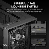 FRAME 4000D RS WOOD Modular High Airflow Mid-Tower PC Case; 4x  RS Fans; Black & Walnut.