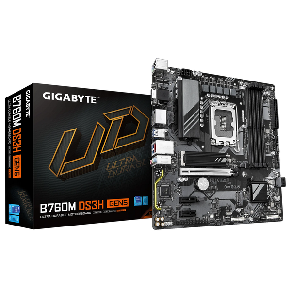 Gigabyte B760M DS3H GEN5 Motherboard: Intel B760, LGA 1700, DDR5, mATX