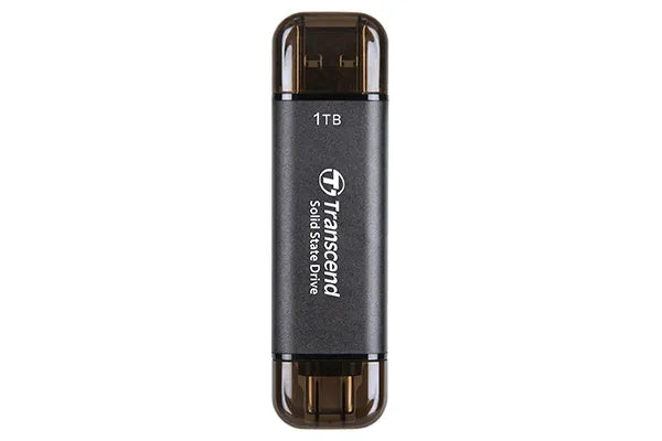 TRANSCEND 1 TB ESD310C USB3.2 TYPE A & C (USB 10Gbps) OTG COMPACT PORTABLE SSD  - Read 1050MB/s Write 950 MB/s - Black - 23