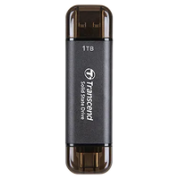 TRANSCEND 1 TB ESD310C USB3.2 TYPE A & C (USB 10Gbps) OTG COMPACT PORTABLE SSD  - Read 1050MB/s Write 950 MB/s - Black-TS1TESD310C