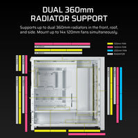 FRAME 5000D RS Mid-Tower PC Case; 4x RS 140 PWM Fans; 2x 2.5'' ; 1x 3.5'';-CC-9011308-WW
