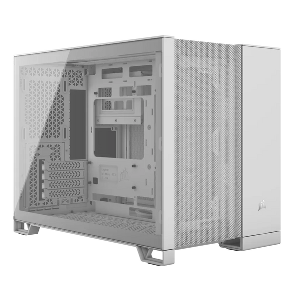 2500D Airflow White Mid-Tower Dual Chamber PC Case; 2x 3.5'' |  2x 2.5'' Drive Bays; Up to 360mm Radiator compatible