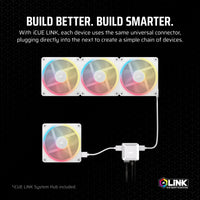 CORSAIR LX-R RGB Series; iCUE LINK LX120-R RGB White; 120mm RGB Fan; Triple Fan Kit.