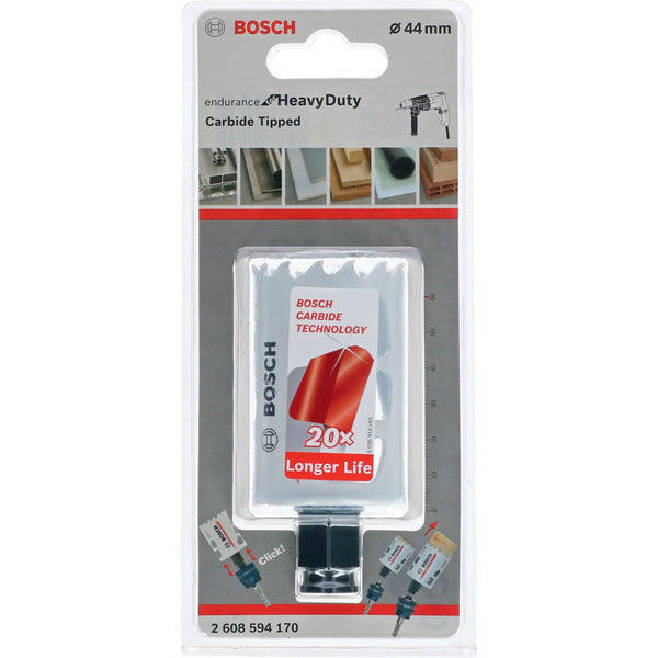 Bosch 44mm Carbide Hole Saw - Heavy Duty Endurance, 20x Longer Life - Carbide Tipped - Durable Cutter