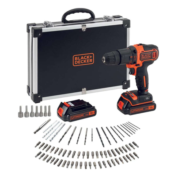 B&D 18V IMPACT DRILL IN CASE WITH ACC KIT