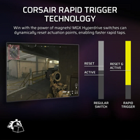 Corsair VANGUARD PRO 96% Hall Effect Gaming Keyboard - MGX Hyperdrive magnetic switches - Black.