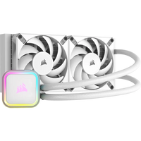 Corsair iCUE H100i ELITE RGB 240mm Liquid CPU Cooler - White AMD: AM5; AM4; sTRX4; sTR5 | Intel LGA: 1700/1851; 1200; 115X; 2066
