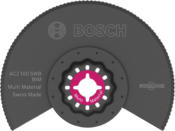 Bosch Starlock ACZ 100 SWB: Multi-Material 100mm Oscillating Saw Blade BIM - Serrated Segment Blade