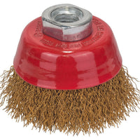 Bosch Brush - Wire cup brush, brass-coated 70 mm, 0,3 mm, M14, crimped wire -  1608614020