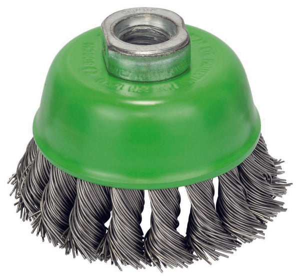 Bosch Brush - Wire cup brush, stainless 75 mm, 0,5 mm, M14, knotted wire -  2608622060